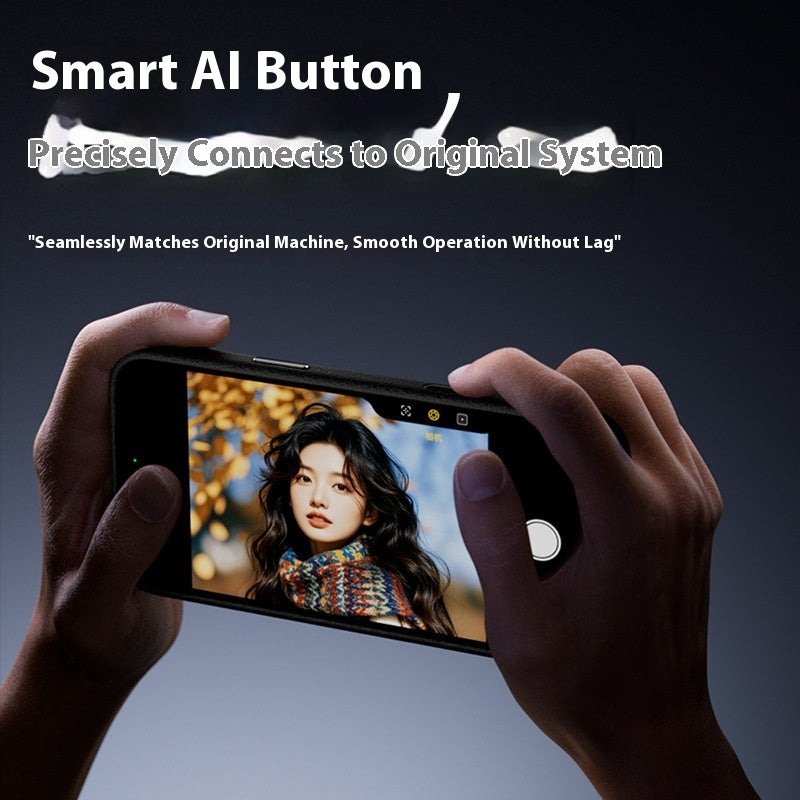 Applicable Plain Leather Phone Case Button Drop-resistant