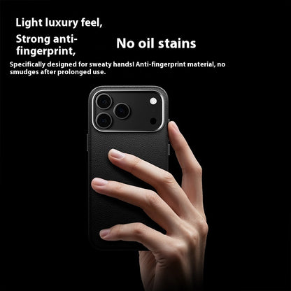 Applicable Plain Leather Phone Case Button Drop-resistant