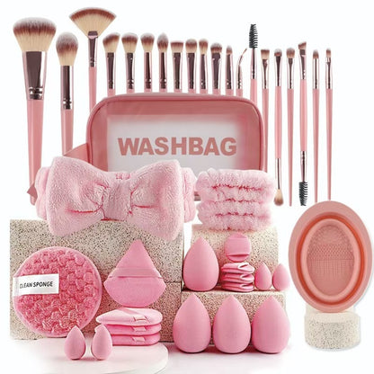 40pcs  Beauty Tools Major Combination Suit Face Wash Makeup Full Set