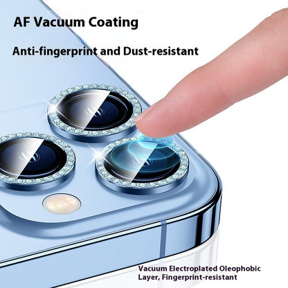 Mobile Phone Tempered Glass Rhinestone Lens Protector