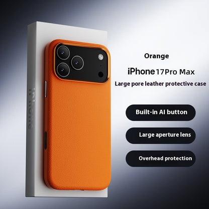 Applicable Plain Leather Phone Case Button Drop-resistant